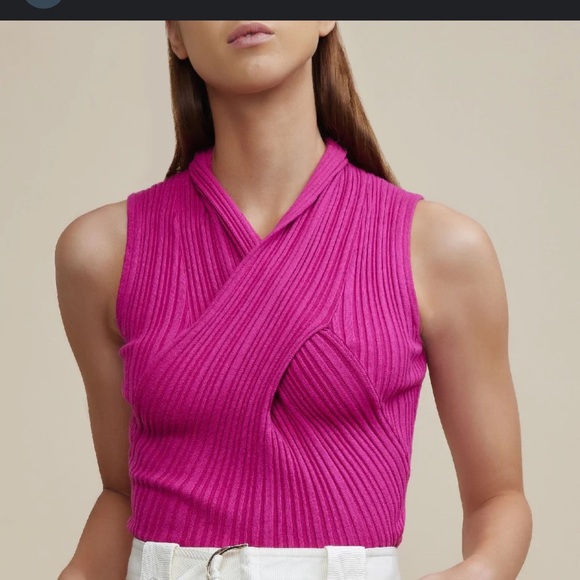Acler Windsor Top - Flamingo pink color size 4